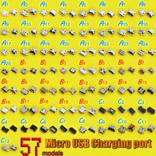 57 modelos de 7 PINES mini 5PIN micro usb conector jack de soldadura para para Samsung para HTC para ZTE para LG teléfono de la tableta de carga femenina puerto