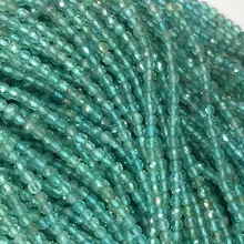 Натуральный прозрачный зеленый Синий Апатит фторапатит граненые круглые маленькие бусины 2 мм 3 мм 4 мм 1" 05770