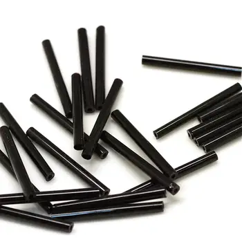

Pandahall Opaque Glass Bugle Beads, Tube, Black, 20x2.5mm, Hole: 0.5mm; about 4200pcs/bag