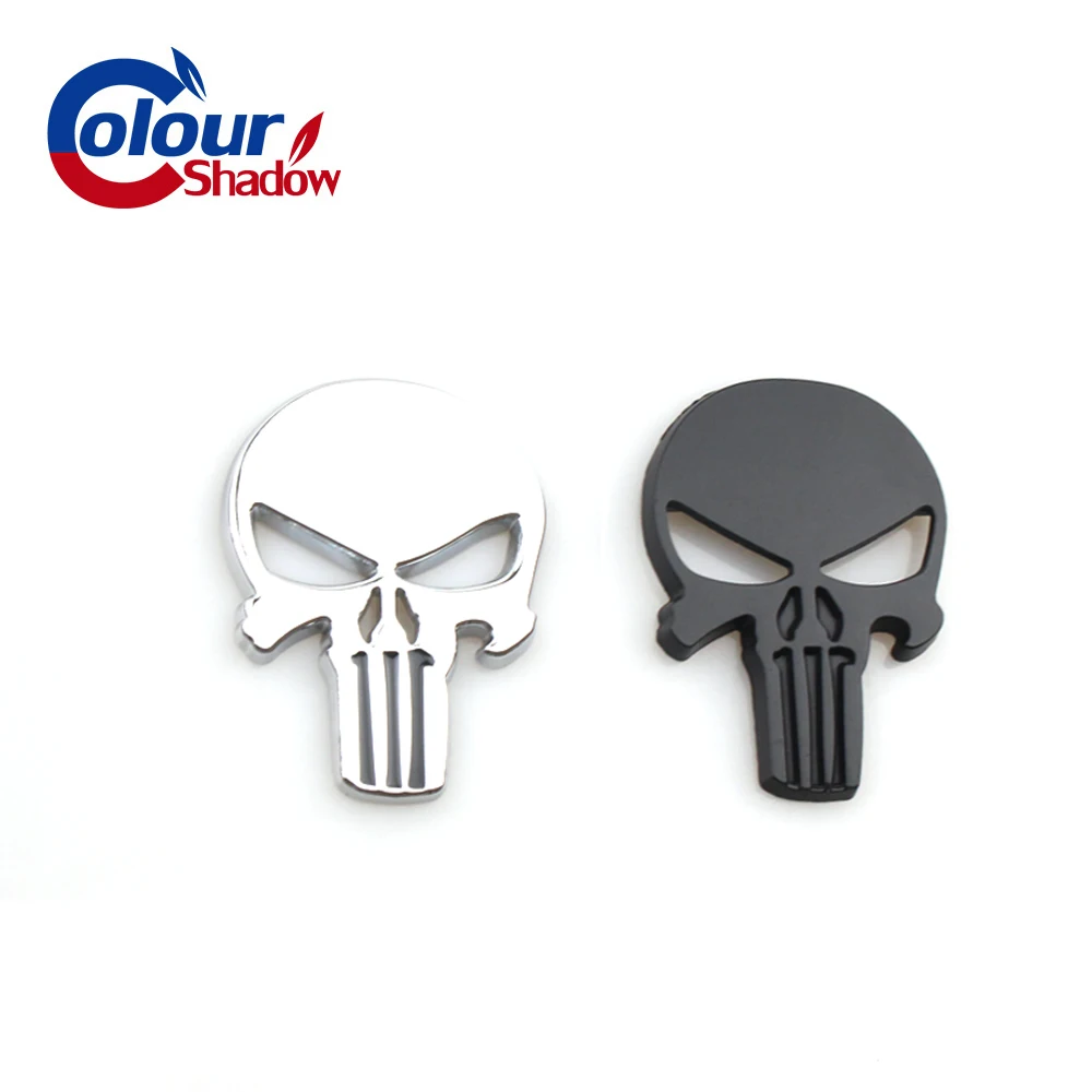 

1Pcs 3D Metal Car Styling The Punisher Skull Emblem Badge Car Accessories Automobiles Logo Metal Badge Auto Emblem Decals