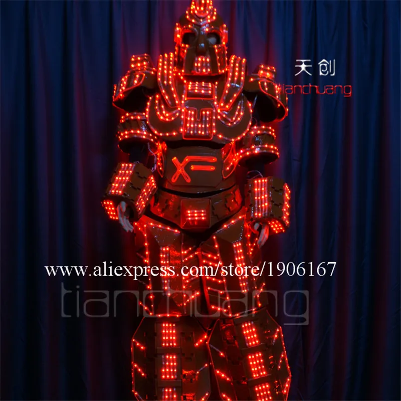 Программируемый полноцветные RGB светодио дный робот Мужчины ходулях костюмы световой роботы ходулях светодио дный реквизита носит