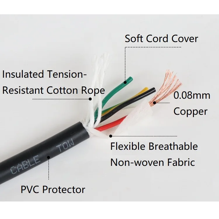 Квадратный 0,75 мм TRVV Кабель Гибкий Экранированный ПВХ медный проводник шпильки 2 3 4 5 ядер Towline изгиб Устойчив Тяговая цепь силовой провод