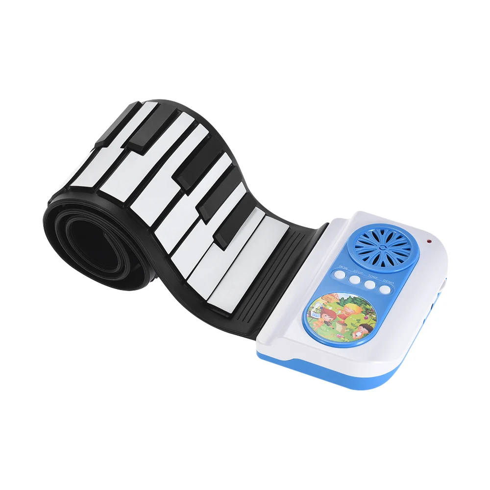 Портативное 49 клавиш кремниевое электронное клавиатура ручное рулонное пианино со встроенным динамиком обучающая функция для детей