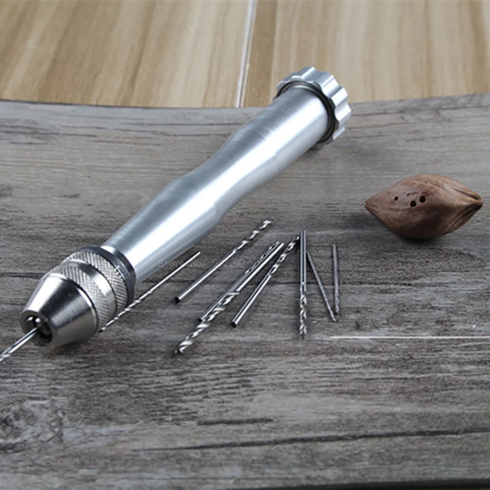 Micro Aluminum Hand Drill Keyless Chuck Drilling Clamping 0.1-3.5mm + 10pcs Twist Bit Power Tools Woodworking Rotary | Инструменты