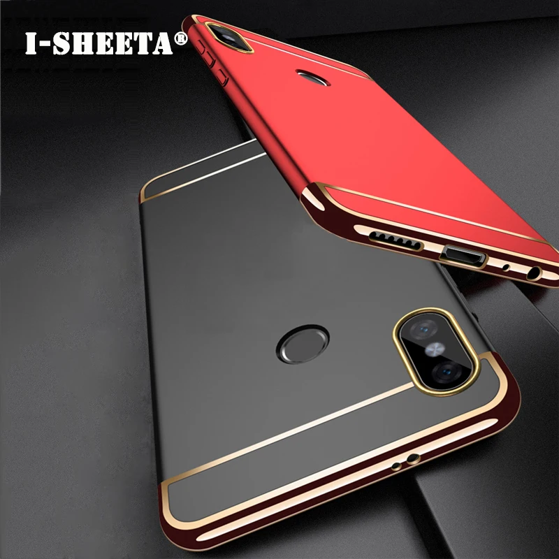 

Phone Case 3 in 1 Hard Case For Xiaomi Redmi 6 Pro Note 5 5A Prime 4X 4 Plating Protective Back Cover For Redmi 5A 4X 5 Plus
