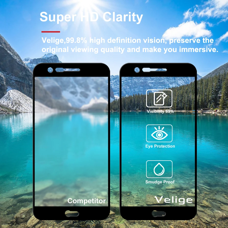 Velige Full Cover Tempered Glass For LG K10 2017 K 10 2017 Screen Protector Real 2.5D 9H Scratch Proof Protective Glass (6)