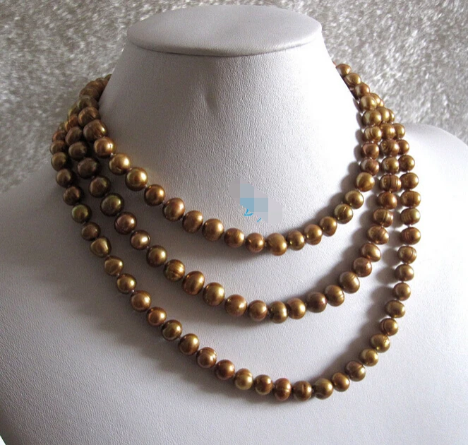

ddh001998 50" 7-9mm Dark Champagne Freshwater Pearl Necklace