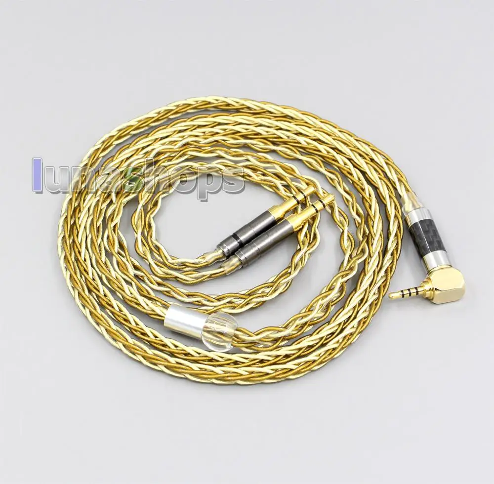 LN005976 чистый OCC серебро+ позолоченный кабель для наушников для фокусных расстояний Elear Iriver AK T1P Denon AH-D600 D7100 велодин vTrue