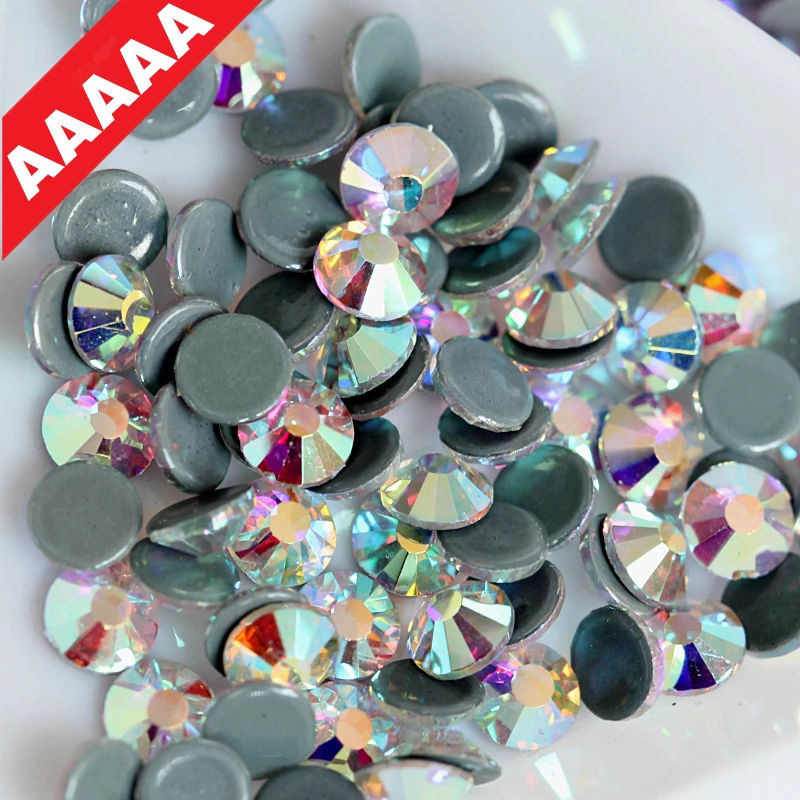 

SS20/1440Pcs Clear AB colored Glass Rhinestone Glitter HotFix Rhinestone Flatback Hot Fix Stones Beads for Clothing B0614