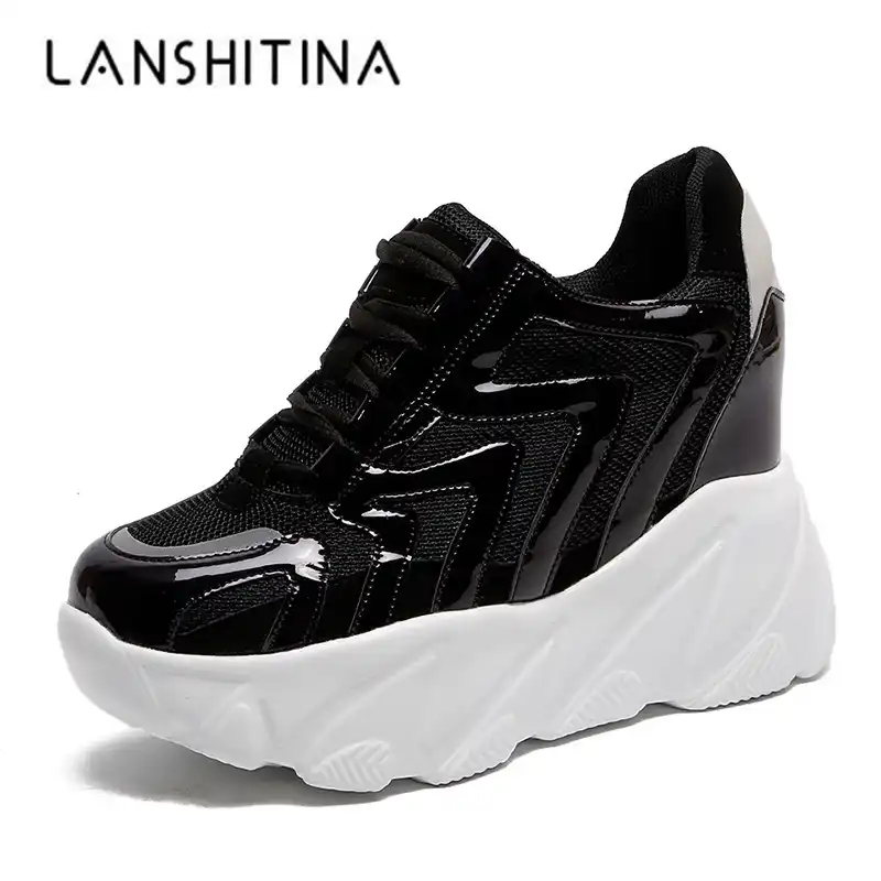 white high platform trainers