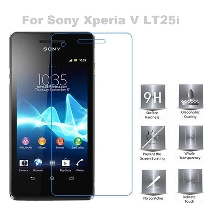 9 H Экран протектор 2.5D Закаленное Стекло для Sony Xperia V LT25i Взрывозащищенный Защитная