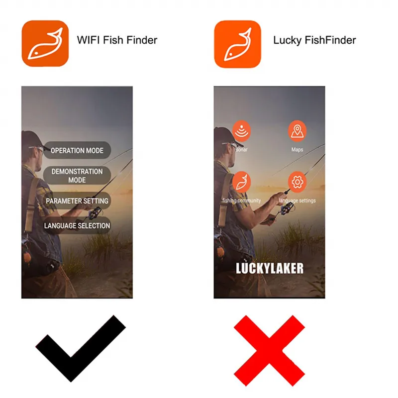 Lucky FF916 Sonar Беспроводной Wi-Fi рыболокатор 50 м/130 футов эхолот детектор искатель Рыбалка для озера море Рыбалка IOS и Android