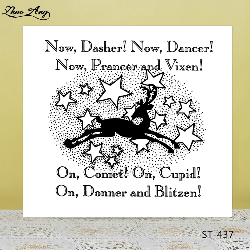 

Comet and Deer Transparent Rubber Stamp/Seal for DIY Scrapbooking/Photo Album Decorative Card Making Clear Stamps Supplies