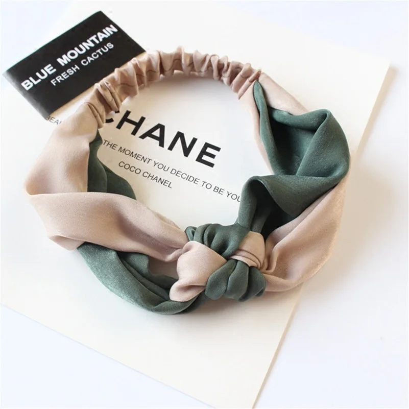

Fashion Elastic Headband Cross Bow Patchwork Women Hairbands Korean Turban Bandage Bandanas Hair Ornament Hair Accessories