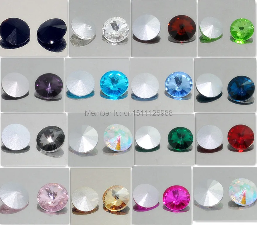 

15PCS ELEMENTS Crystal Rivoli glass loose Beads 14mm jewelry making