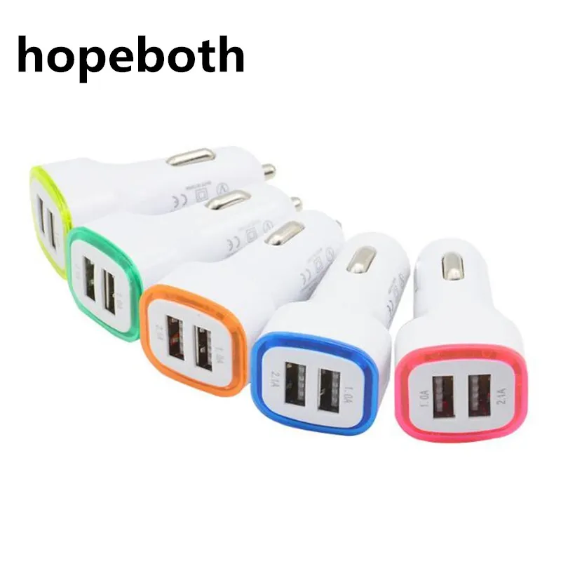 Автомобильное зарядное устройство hopeboth с двумя usb портами и светодиодной