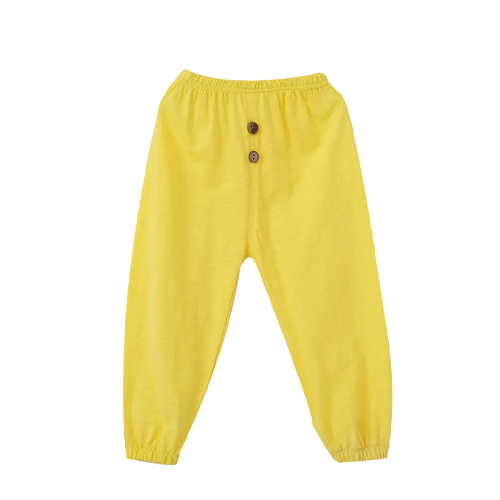 SAGACE/однотонные шаровары для малышей; летние повседневные длинные штаны для девочек; детские штаны наивысшего качества для девочек; штаны для девочек; брюки для девочек - Цвет: Цвет: желтый