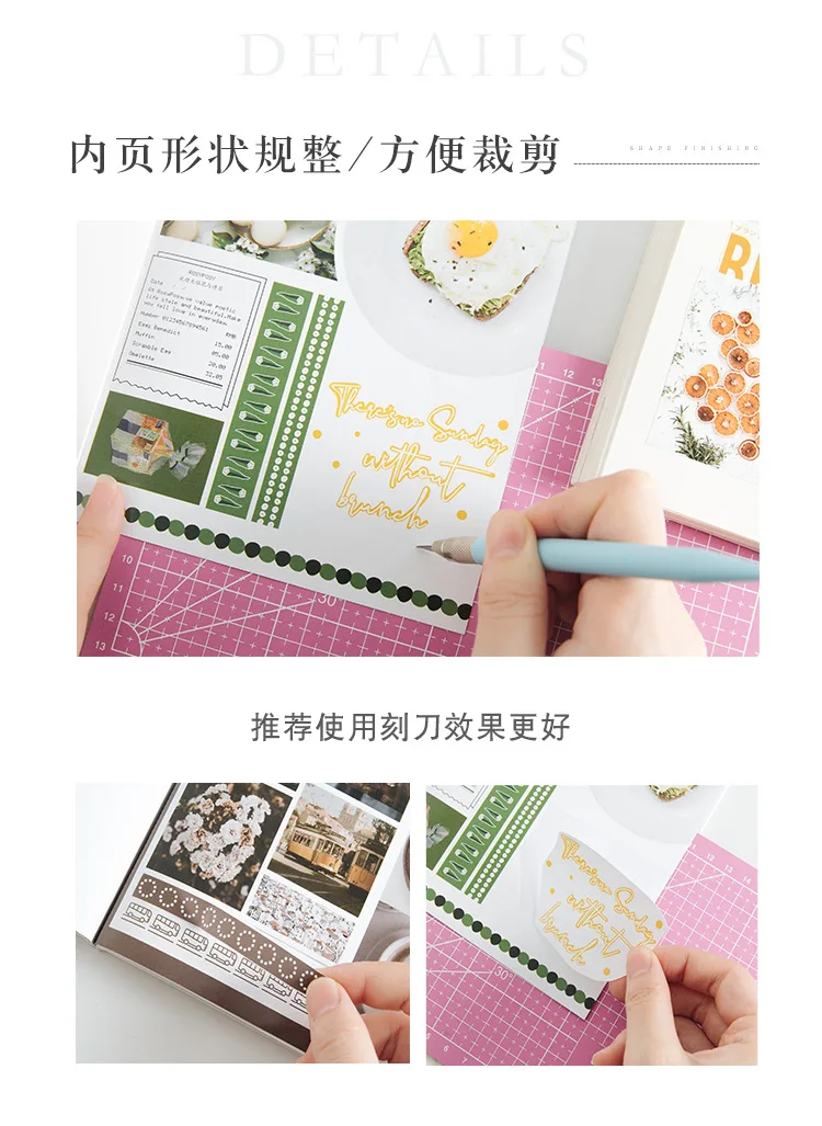 Mohamm Kawaii Rosyposy Série Vida Bonito Adesivo Personalizado Adesivos Diário Flocos Estacionários Scrapbook Faça Você Mesmo Decorativos 8 High Quality Material escolar e de escritório