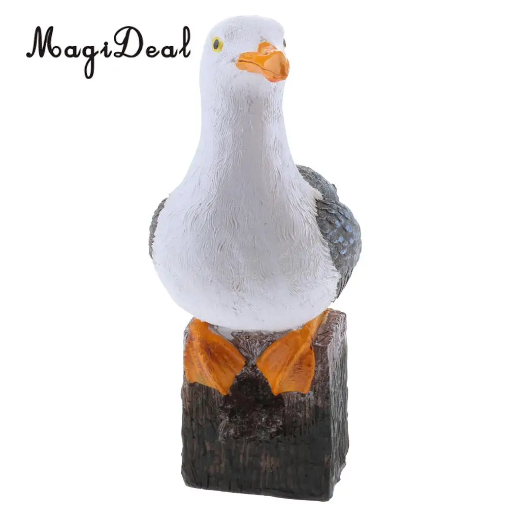MagiDeal 1 Piece Seagull Sea Wild Bird Model Statue Figurine Crafts Figure Ornament Miniatures Garden Lawn Decor