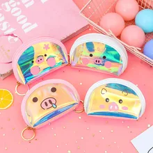 Детская сумочка для девочек в Корейском стиле с героями мультфильмов, маленький кошелек для девочек, лазерная монета, сумка из ПВХ, сменный карман, портативная карточка, чехол для ключей, органайзер для наушников