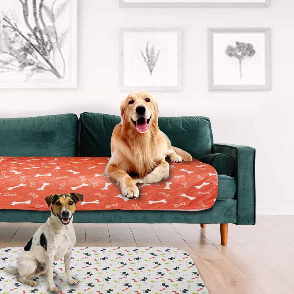 

Waterproof Pet Pee Pads Mat Three-layer PVC Diapers Paw Pattern Water Absorption Cat Urine Mat Bed Reusable Pee Mattress Cushion