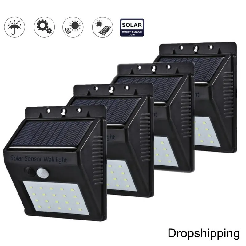 

1-4pcs 20 LED Solar Light Outdoor Lighting Solar Sensor Pathway Yard Security Solar Lamp Waterproof IP44 Dropshipping