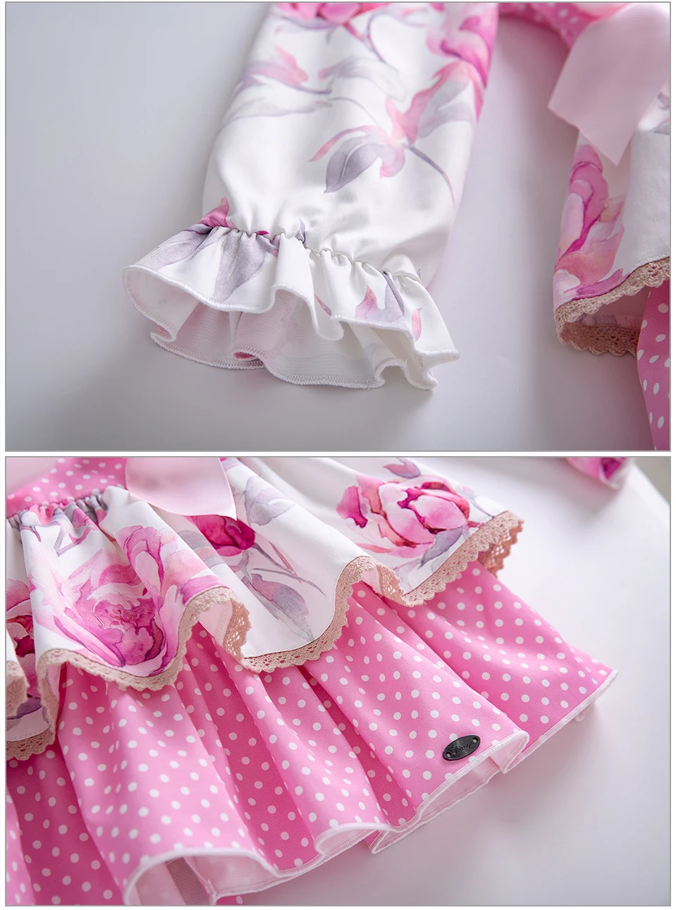 Pettigirl/ ; розовое платье в горошек для маленьких девочек; платье принцессы для дня рождения с цветочным принтом и бантом; G-DMGD110-B447