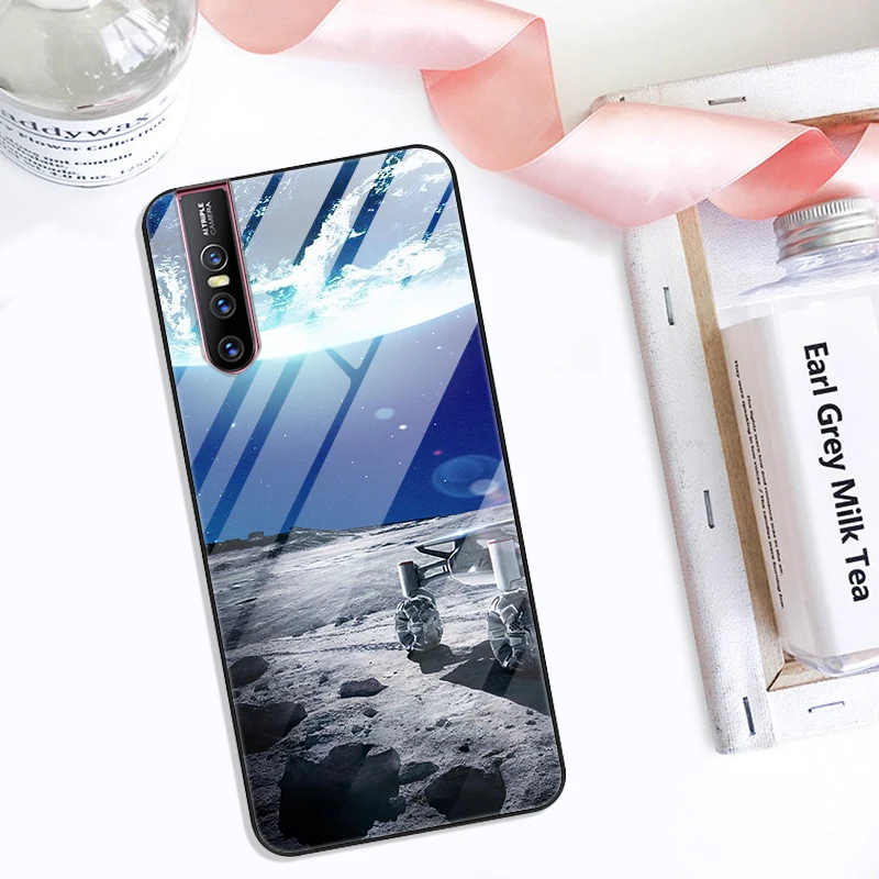 Чехол для VIVO V15 Pro, чехол VIVOV15 Pro из закаленного стекла с изображением планеты космос, стеклянный чехол на заднюю панель для VIVO V15 Pro V15Pro V 15 Pro, чехол