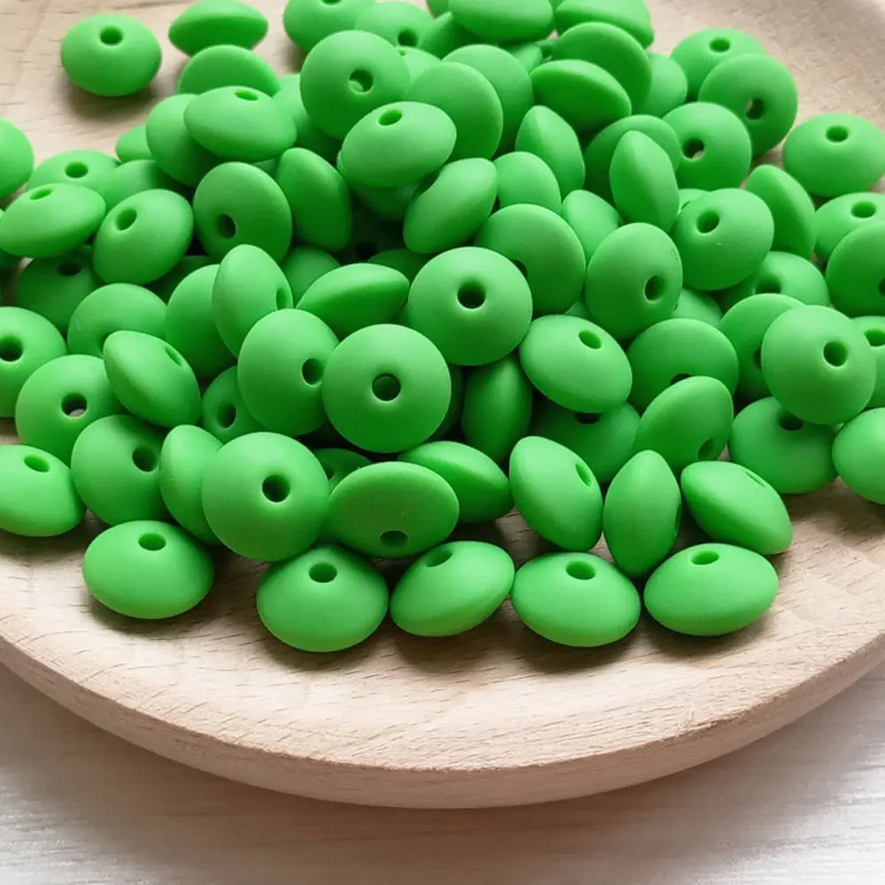 100 шт круглые силиконовые бусины в форме чечевицы 12 мм BPA бесплатно Perle Силиконовые Зубные Ожерелье-Прорезыватель игрушки браслет самодельный шарик