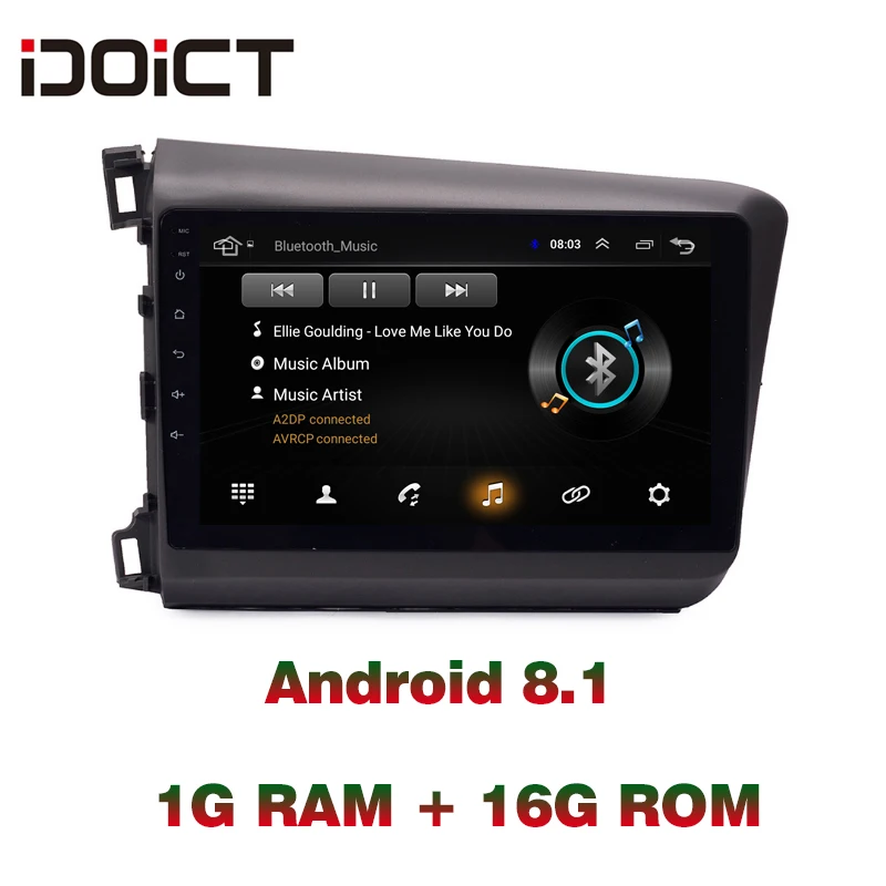 IDOICT Android 8,1 автомобильный dvd-плеер gps навигация Мультимедиа для Honda Civic радио 2012- автомобильный стерео