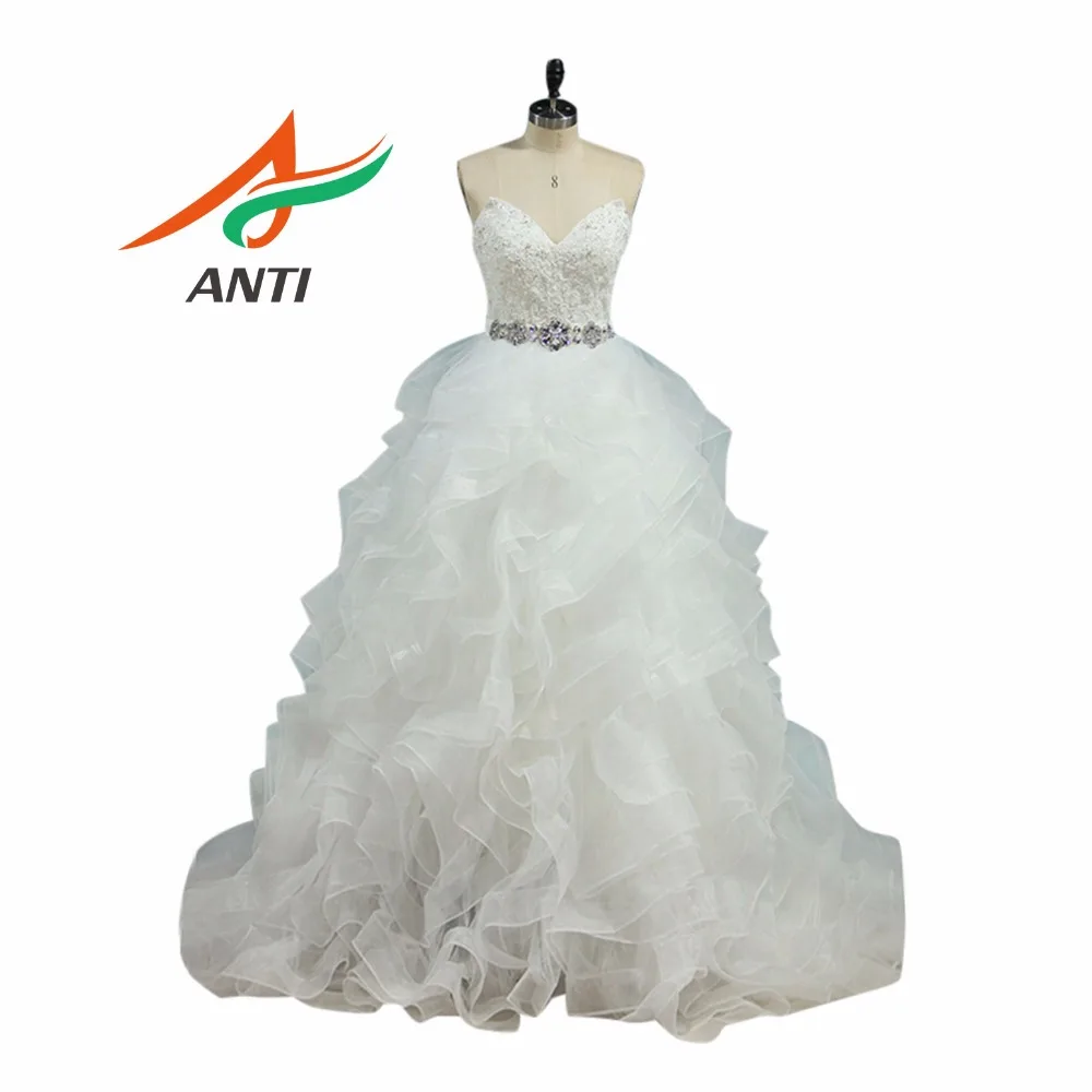 Антидизайнерский стиль оборки Vestido De Noiva Тюль бисерная аппликация молния сзади