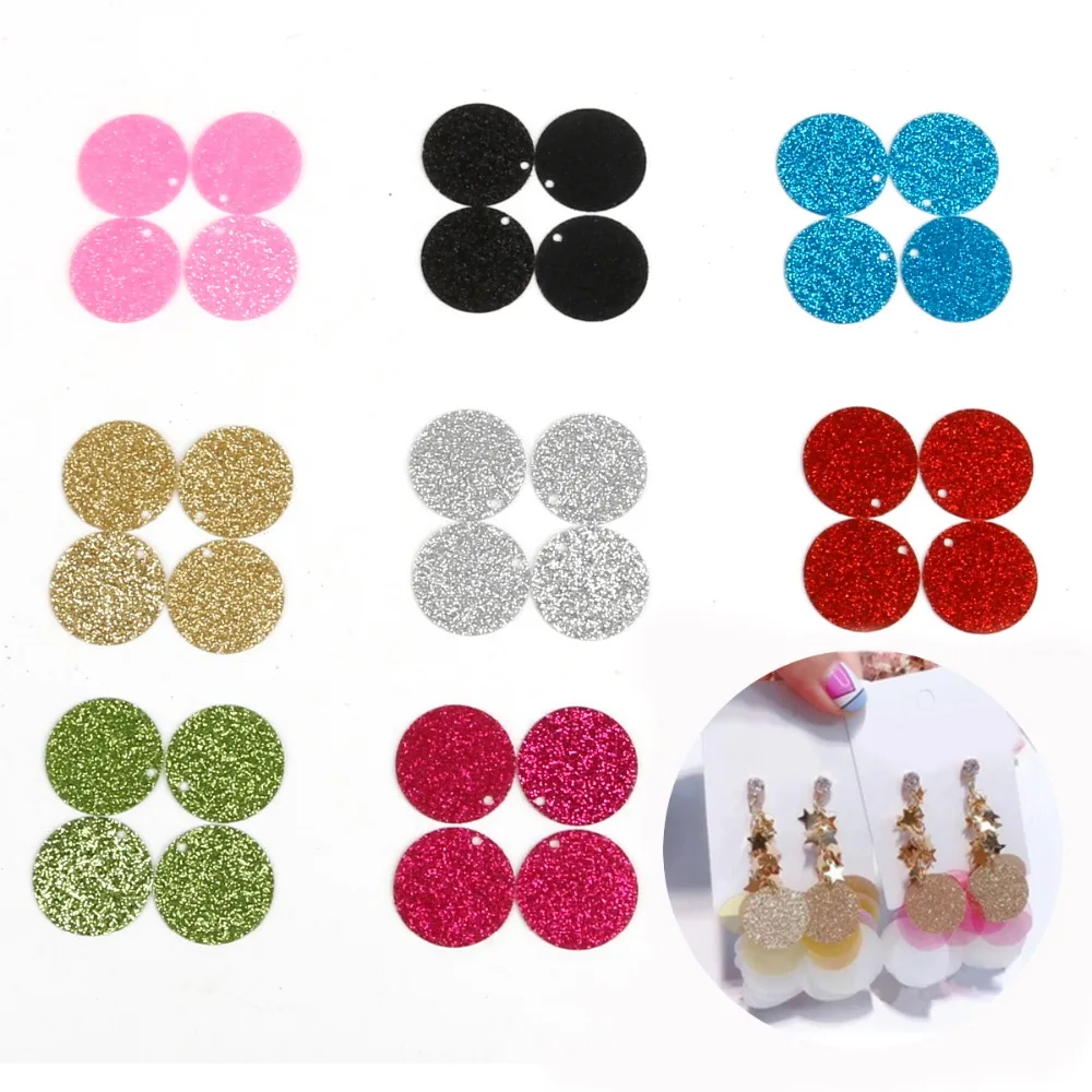 

Sequin 110PCS 2cm Single Hole Round Fashion Glitter Sequin for DIY Jewelry Findings Making Earring Bracelet Garment Accessories