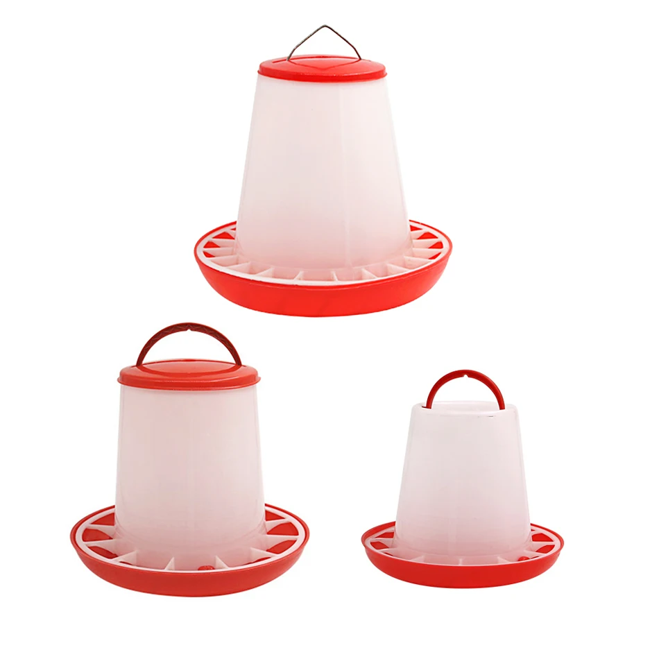 1kg 2.5kg 5kg poultry feeder plastic chicken house feed bucket white