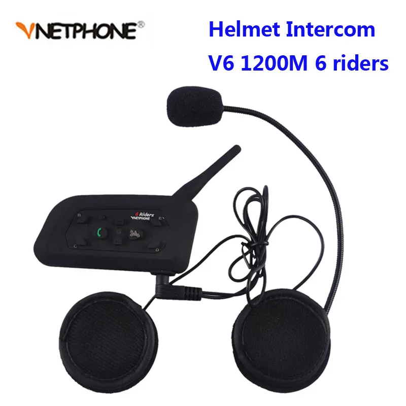Bluetooth Интерком Vnetphone V6 для мотоциклетного шлема 1200 м 3 шт.|Наушники шлемов| |