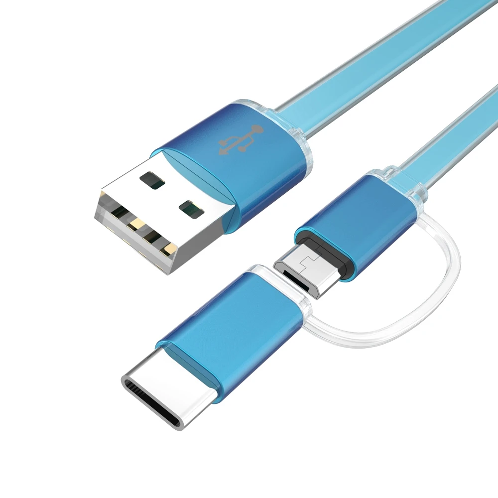 2 in 1 Micro USB Cable 1M Type C Cable Charging Mobile