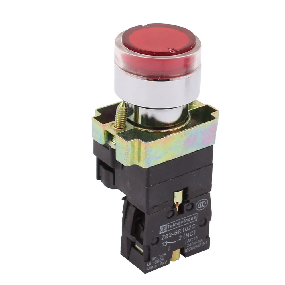 

ZB2-BE102C 10A 600V Momentary NC Push Button Switch w LED Lamp