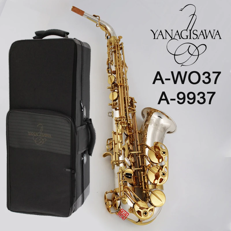 

Japan brand Saxophone Alto Yanagisawa A-WO37 A-9937 Eb flat silver Gold Key Professional Sax Alto With mouthpiece free shipping