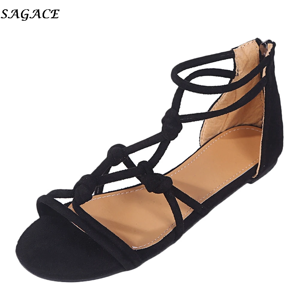 

SAGACE 2019 New Women Sandals hot Summer Women Shoes Bohemia Gladiator Beach Flat Casual Shoes Leisure Female Ladies Sandals #30