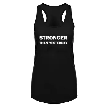 

Womens Stronger Than Yesterday Fitness Workout Racerback Tank Tops