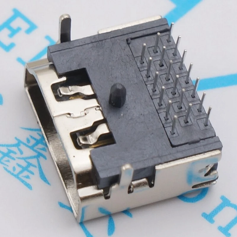 

10pcs HDMI 19 Pin Female Plug Female Interface Connector 3 Rows 19pin (7pin 6pin 6pin) 90 Degree HDMI Socket Repair Replacement