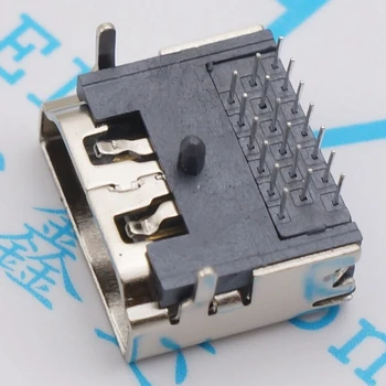 

10pcs HDMI 19 Pin Female Plug Female Interface Connector 3 Rows 19pin (7pin 6pin 6pin) 90 Degree HDMI Socket Repair Replacement