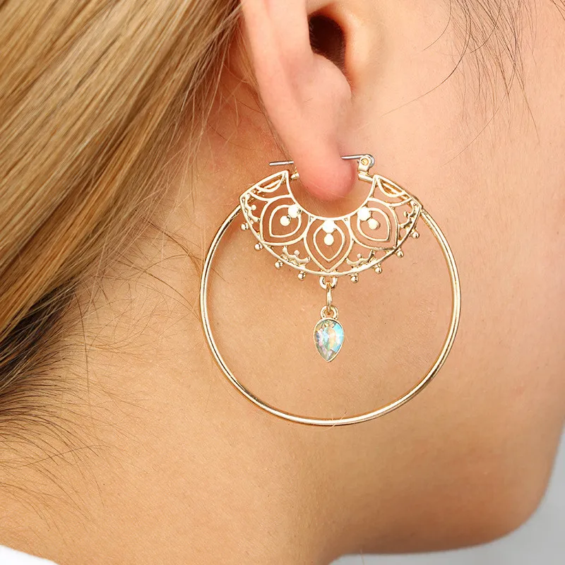 Water Drop Crystals From Swarovski Hoop Earrings Hollow