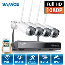 SANNCE 1080P 8CH беспроводная система безопасности 4 шт 2MP Всепогодная Крытая наружная Wifi камера s металлическая Wi-Fi CCTV комплект
