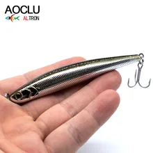 Aoclu isca de pesca dura 9cm 28.3g, super qualidade, 6 cores, minnow, pesca, baixo, água salgada 6 # vmc ganchos