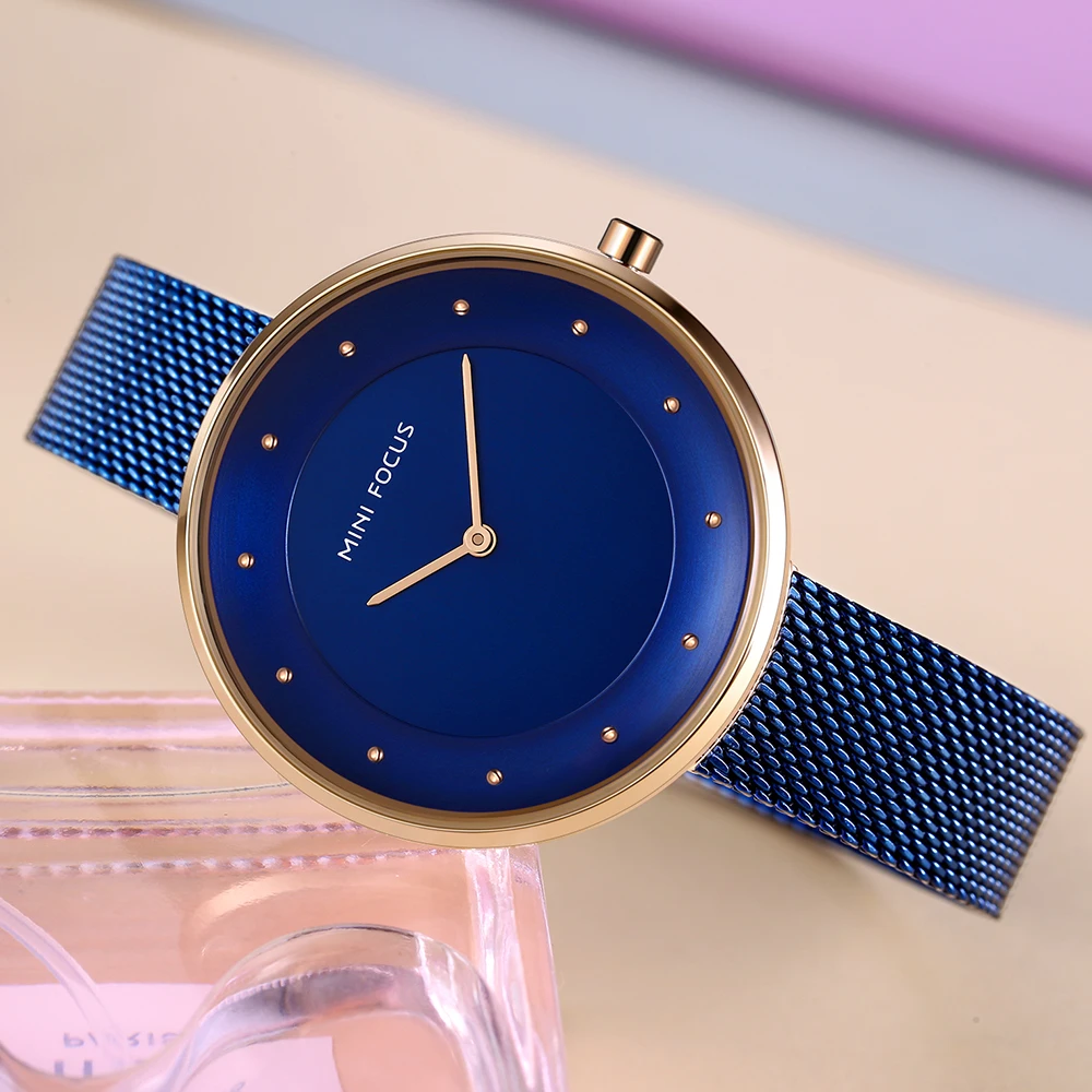 MINI FOCUS Luxxury Mesh Strap Quartz Watches for Women Simple Ultra Thin Wristwatch Lady Woman Relogios Femininos 0179L Blue MINI FOCUS Luxxury Mesh Strap Quartz Watches for Women Simple Ultra Thin Wristwatch Lady Woman Relogios Femininos 0179L Blue