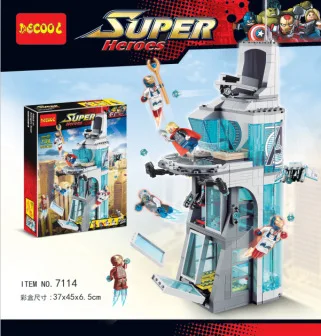 

DECOOL 7114 The avengers tower.511 pcs Legoings 3D DIY Figures toys for children educational building blocks Birthday Gifts