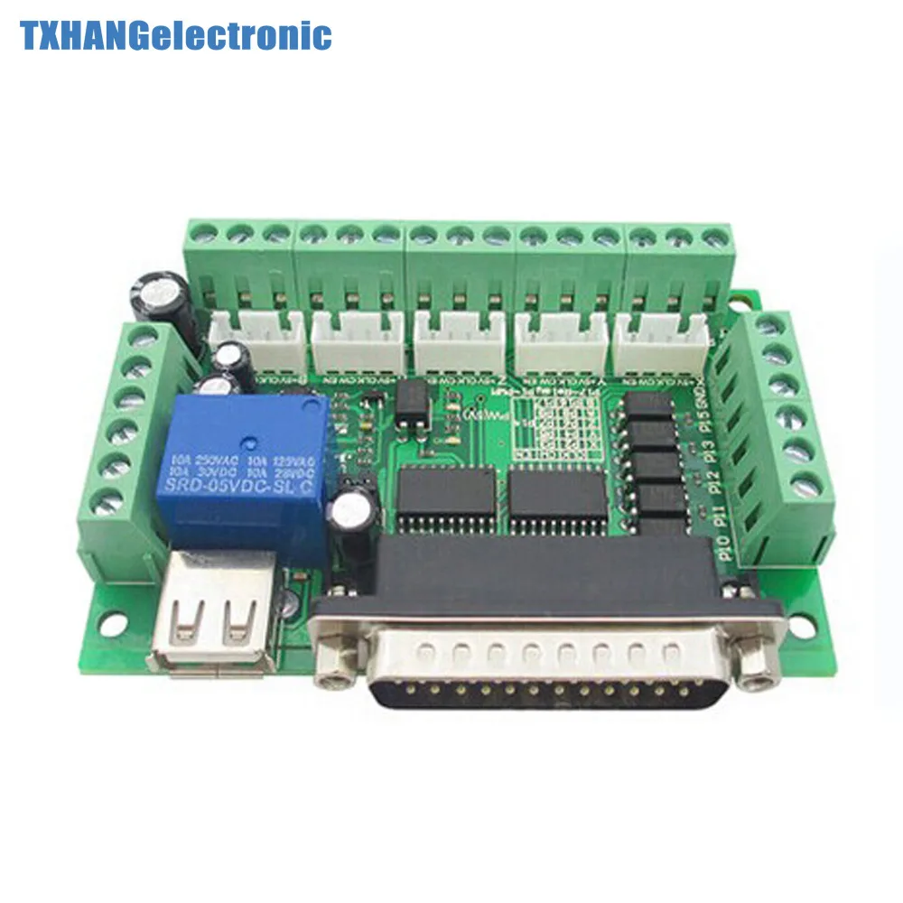 

5 Axis CNC Breakout Board With Optical Coupler for MACH3 Stepper Motor Driver 5 axis cnc controller