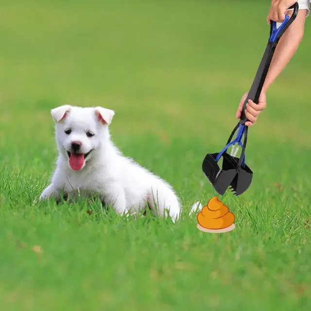 Pet Pooper Scooper Long Handle Jaw Poop Scoop Clean Pick Up Animal Waste Dog Puppy Cat Waste Picker Cleaning Tools Outdoor