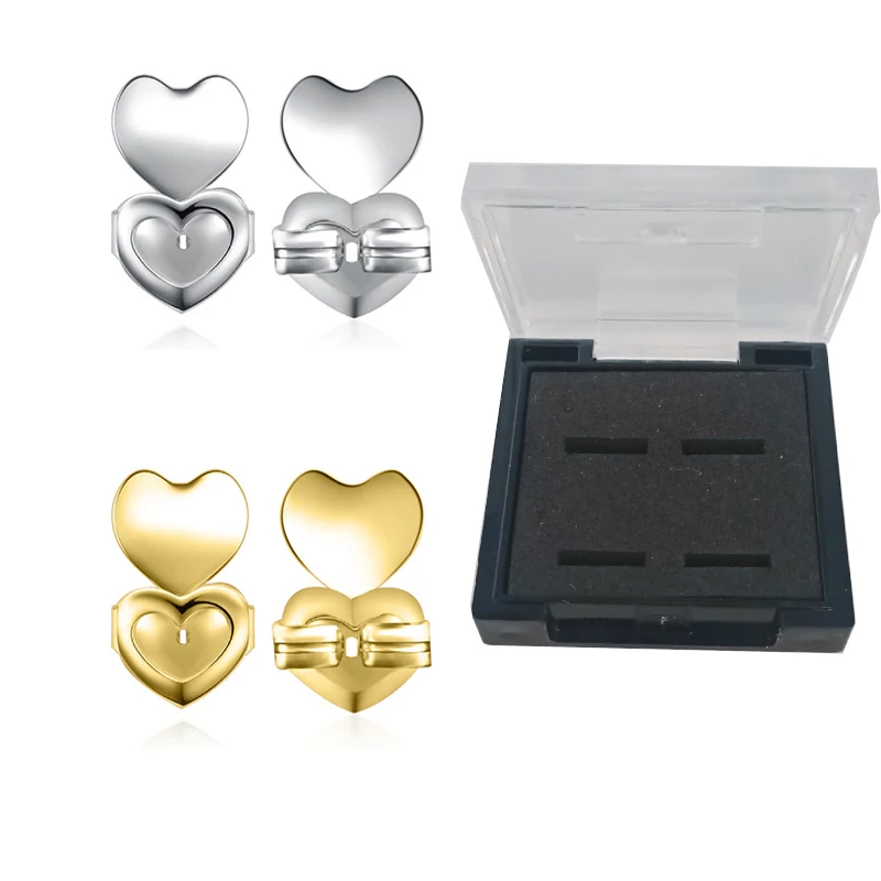 

BOAKO Heart Bax Earring Backs Support Earring Lifts Hypoallergenic Fits all Earrings Set Gold / Rose Gold/ Silver New Style Z3