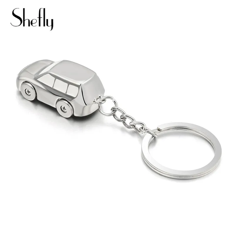 

Shefly 3D Silver Car Keychain For Men Women Gift Trendy Cute Sporty Alloy Key Trendy Present Chaveiro Sleutelhanger Car Keyring